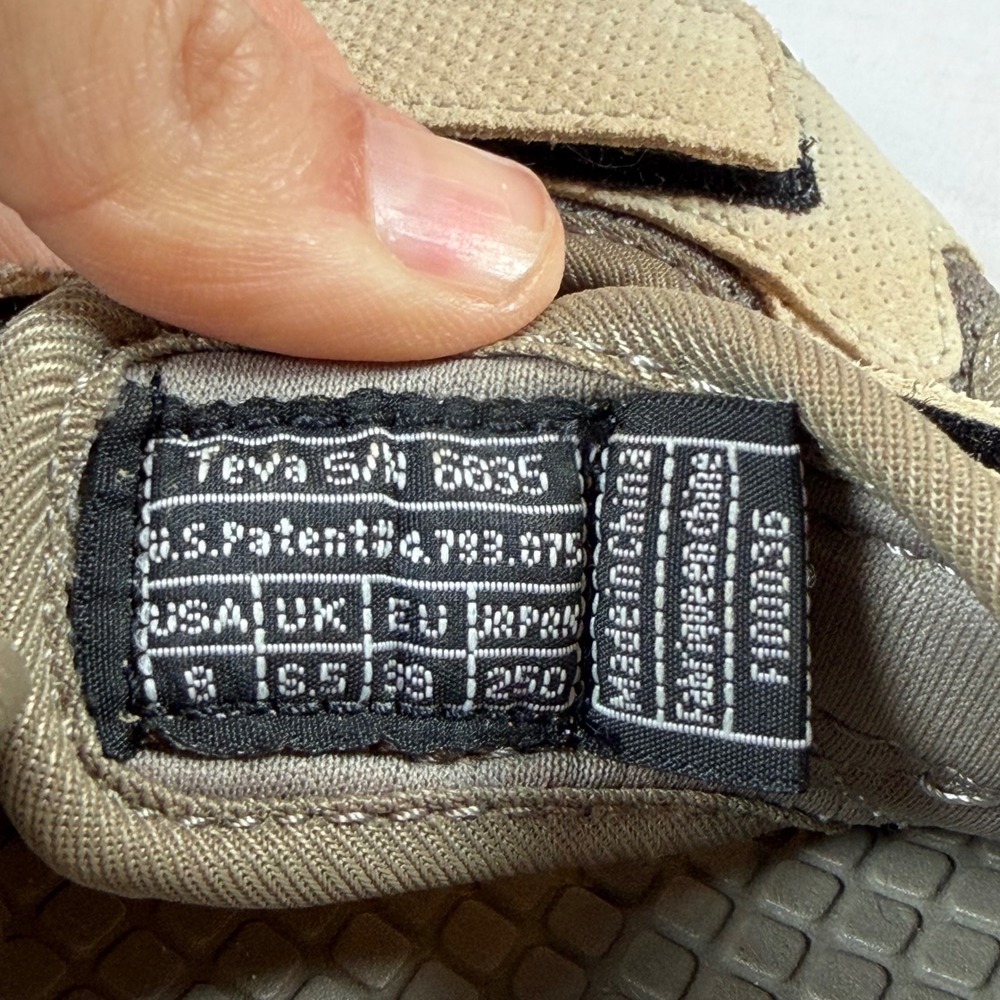 Teva Women's Open Toe Sandals Spoilers Adjustable Slingback Brown Beige Size 8 - Picture 6 of 7